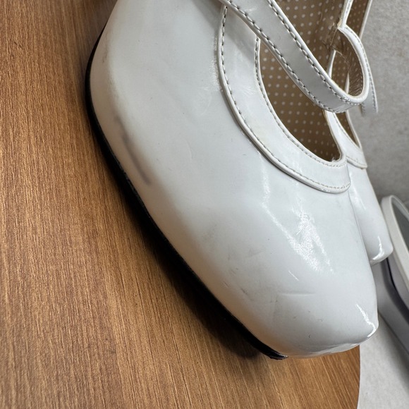 Pleaser Mary Jane Heels 11 White Patent Pinup Retro Rockabilly Costume Shoes - Picture 8 of 13